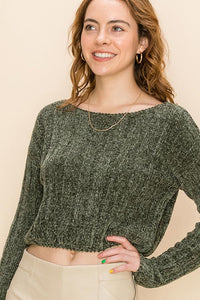 Crop It Sweater, Olive